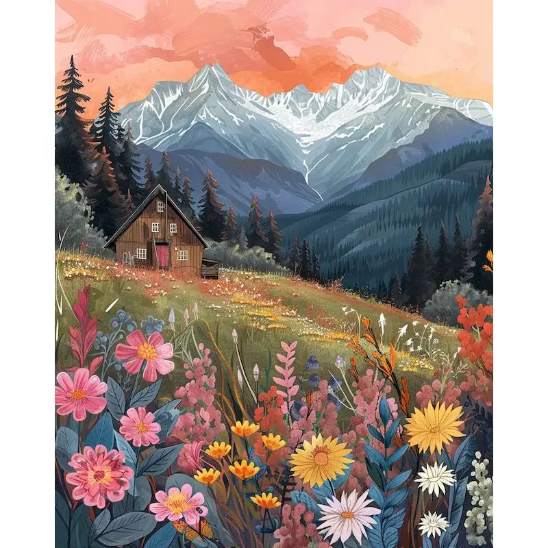 DIY Scenic Canvas Painting Kit - 60x75cm Hand-Painted Artwork