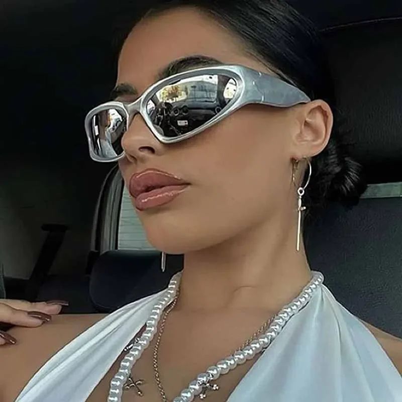 

Fashion Women's Sunglasses 2022 Punk Sunglasses Sports Sun Glasses Men UV400 Goggle Shades Mirror Colorful Y2k Colorful Eyewear