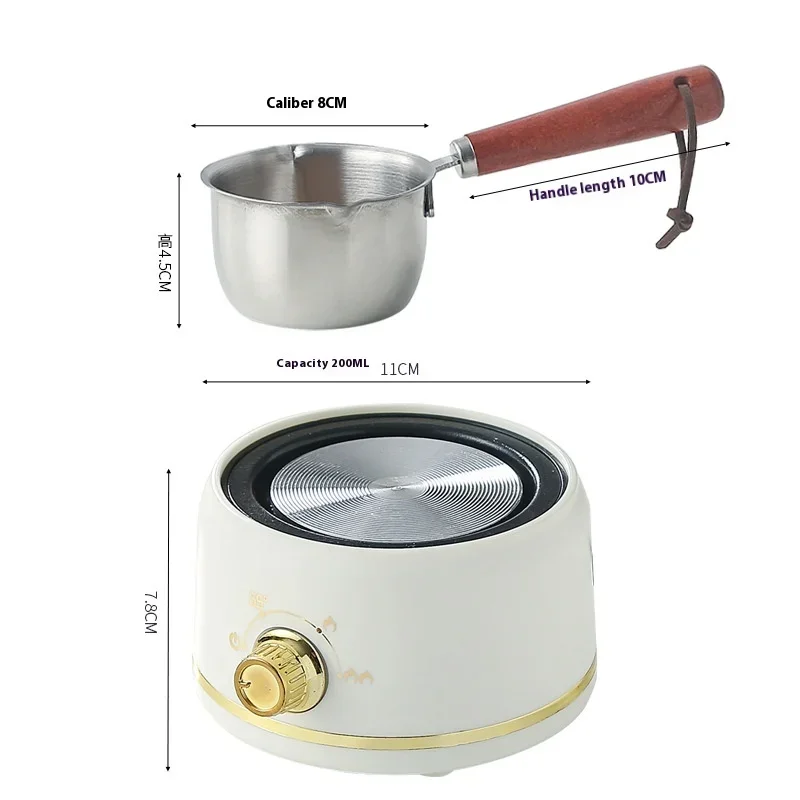 New DIY Tool Wax Bottle Sugar Butter Melting Pot Heating Furnace Insulation Hot Milk Stainless Steel Mini Melting Wax Pot