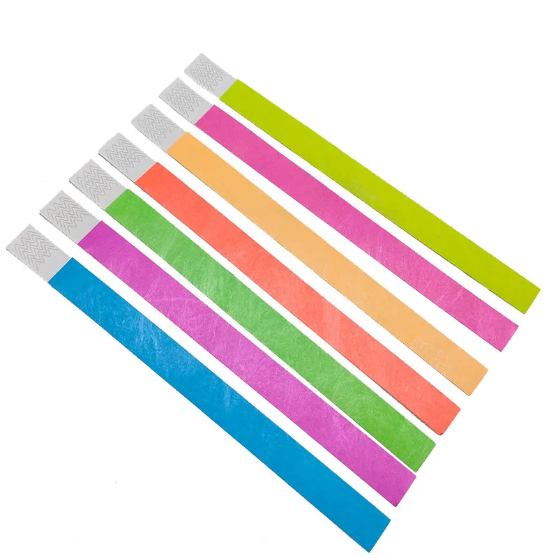 3/4 Inch Solid Tyvek Wristbands Non-Customizable for Festival Event Identification 50pcs