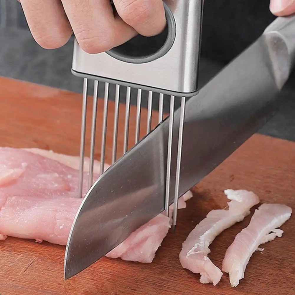 Onion Slicers Holder Vegetable Tomato Shredders Stainless Steel Beef Tenderer Vegetable Slicing Tool Kitchen Gadget