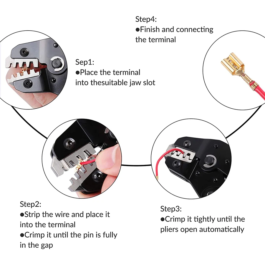 SN-2549 Ratcheting Wire Crimping Plier for JST PH 2.0mm,XH 2.5mm,VH 3.96mm,JWPS 4.0mm Pitch,Dupont Terminals Crimper Clamp Tool