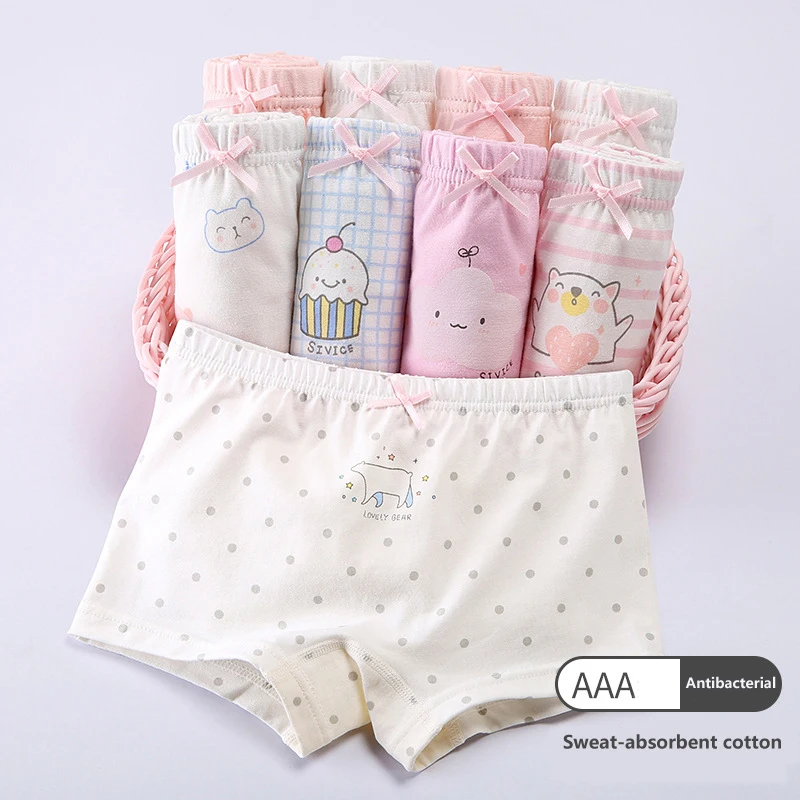 3-8 year old children's underwear women's pure cotton cartoon boxer girls underwear children underwear