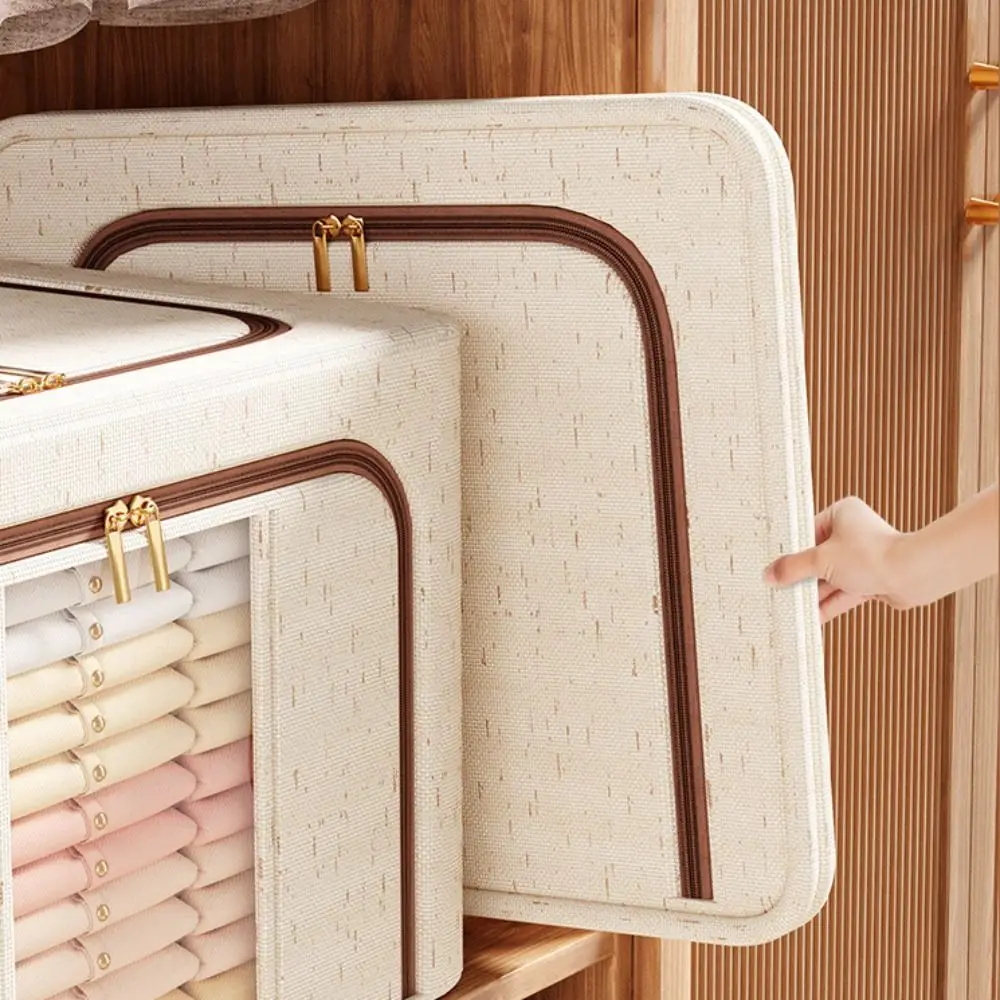 Visible Window Clothes Storage Bins Clothes Organizer with Durable Handle Wardrobe Sorting Storage Bucket Foldable 2