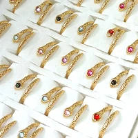 20pcs  Open Stainless steel Zircon Punk Snake Rings Women's    Jewerly  Ring 2