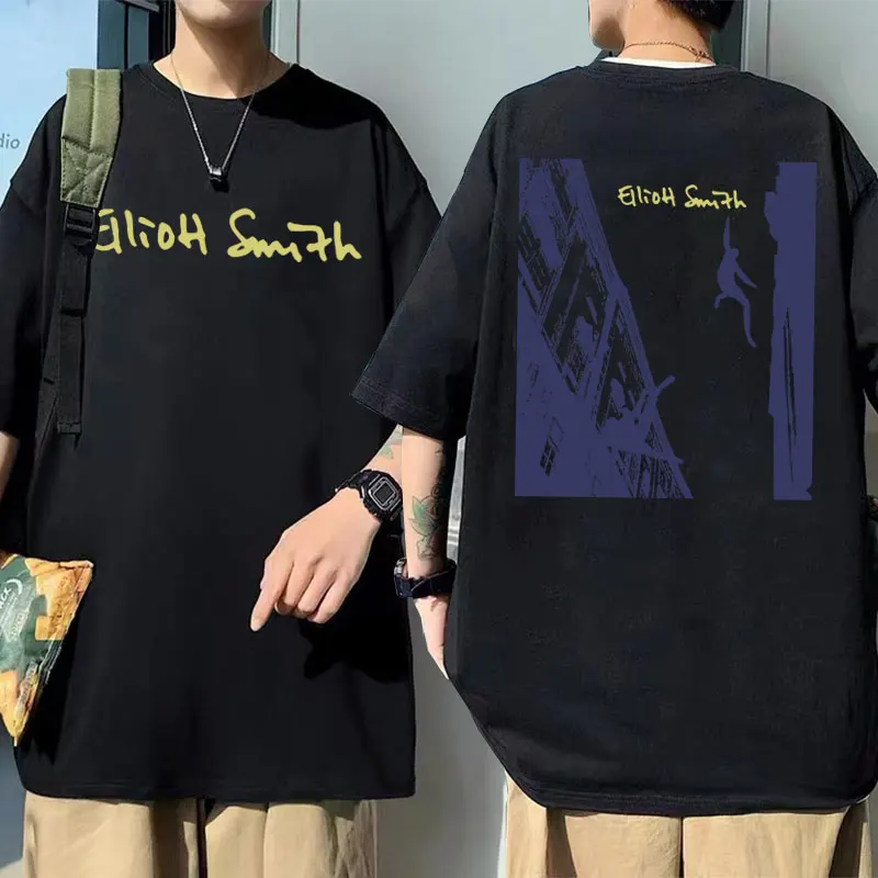 

Singer Elliott Smith Album Graphic T Shirt Unisex Summer Tees Man Fashion Short Sleeve Men Women Vintage Loose Oversized Tshirt
