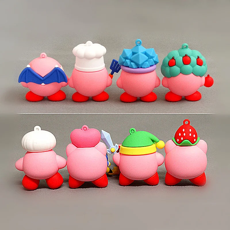 8Pcs/Set Game Super Pink Stars Kirby Action Figures Soft PVC Model Brave  Players Adventure Dream Land Collection Kid Gift Toy