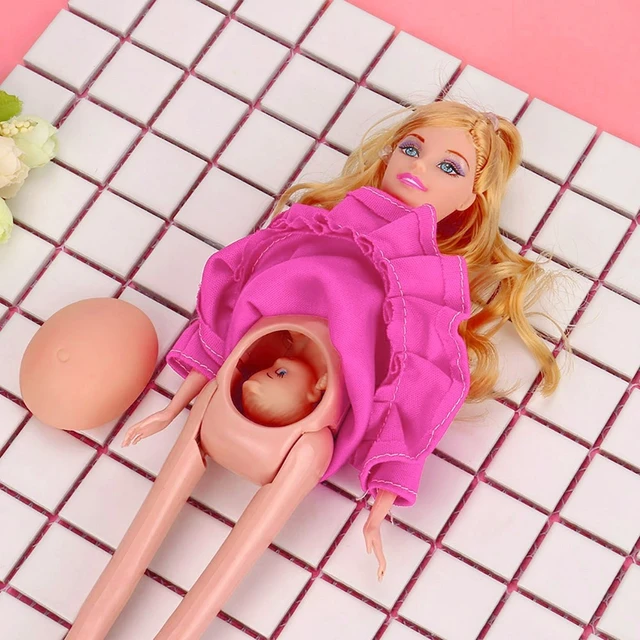 Novo artesanal 11.5 polegadas mãe grávida com um bebê em sua barriga boneca  boneca de brinquedo da menina com vestido para barbie caixa de cores 9  escolhas - AliExpress