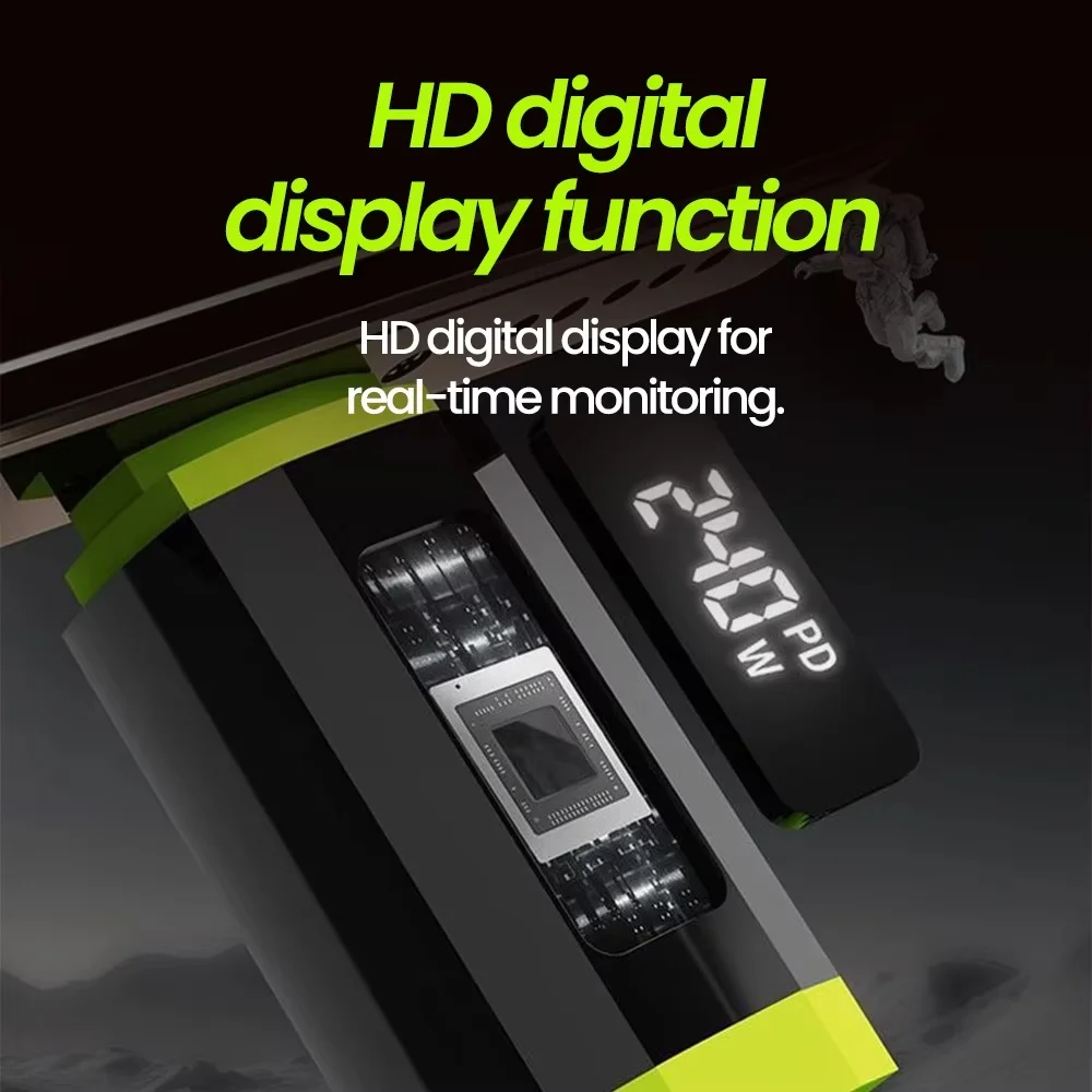 240W USB Type C to Type C Fast Charging Cable with Real Time Power Display for Huawei Xiaomi Samsung OPPO VIVO USB C Cable