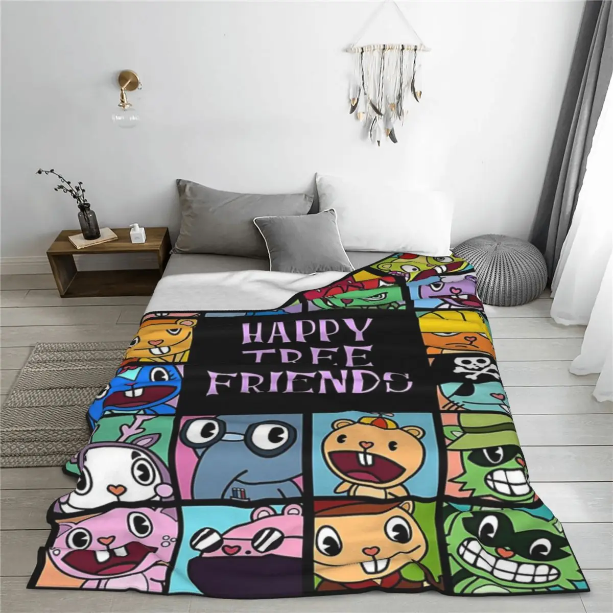 Throw Blanket Happy Tree Friends Micro Fleece Blanket Four Sizes Blanket Personalized Warm For Living Room Nice Gift 3