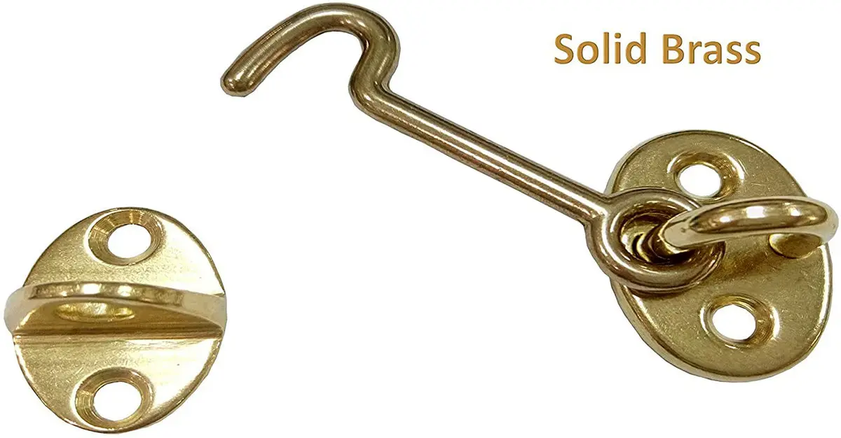 Solid Brass Copper Cabin Hook Latch & Eye Window Lid Closer 3"/4"/5" Aldabilla De Lat&oacute;n