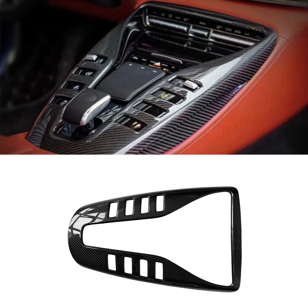 

Real Dry Carbon Fiber Interior Center Console Cover Gear Panel Trim For Mercedes AMG GT53 GT43 GT63 2020-2023
