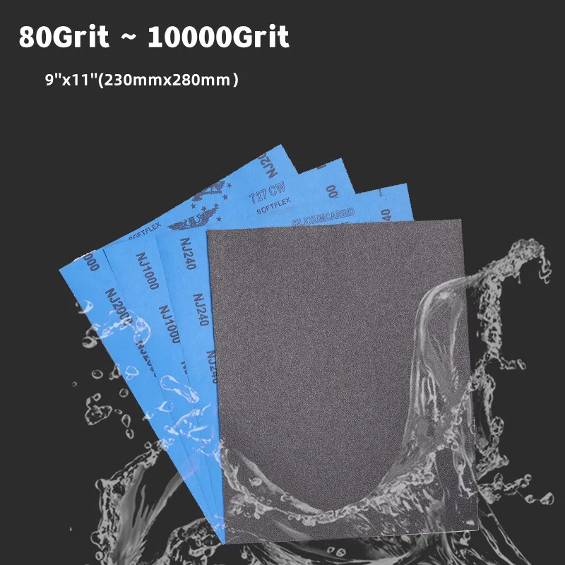 Feuilles de papier abrasif grain 80 120 180 320 ~ 10000, papier de