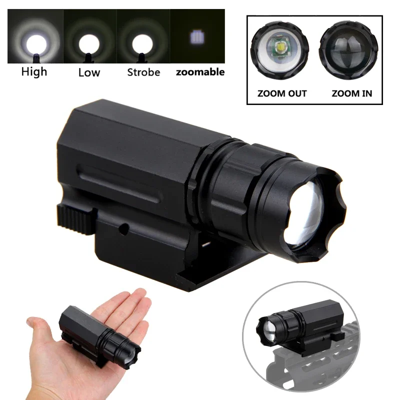 Description Picture 2 of itemZoomable Flashlight 3 Mode Mount Torch Light Outdoors Tactical LED Shotgun Rifle Glock Hunting Flashlihgt Lighting