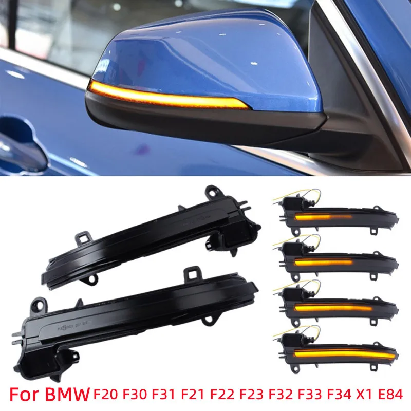 Black Led Dynamic Turn Signal Light Side Mirror Flashing Light For Bmw