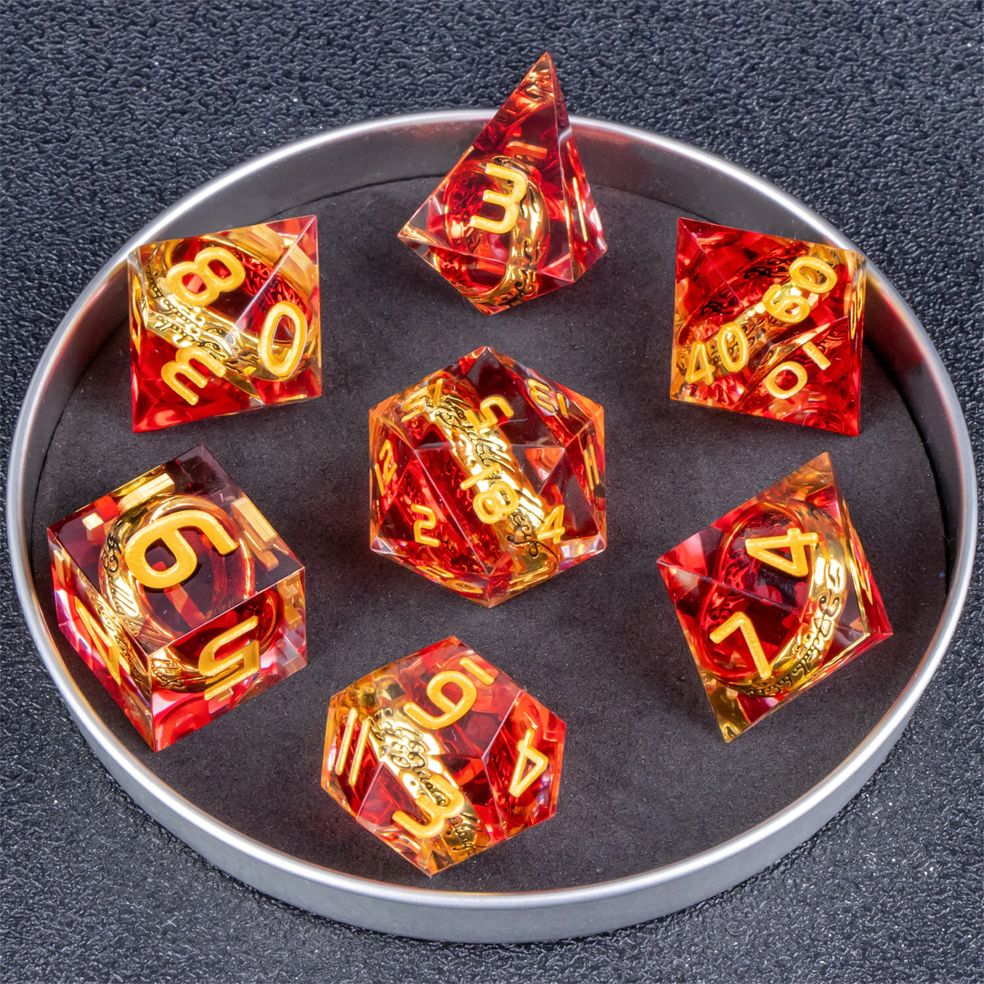 DnD Dice Ring Set Include One Ring Polyhedral Dice