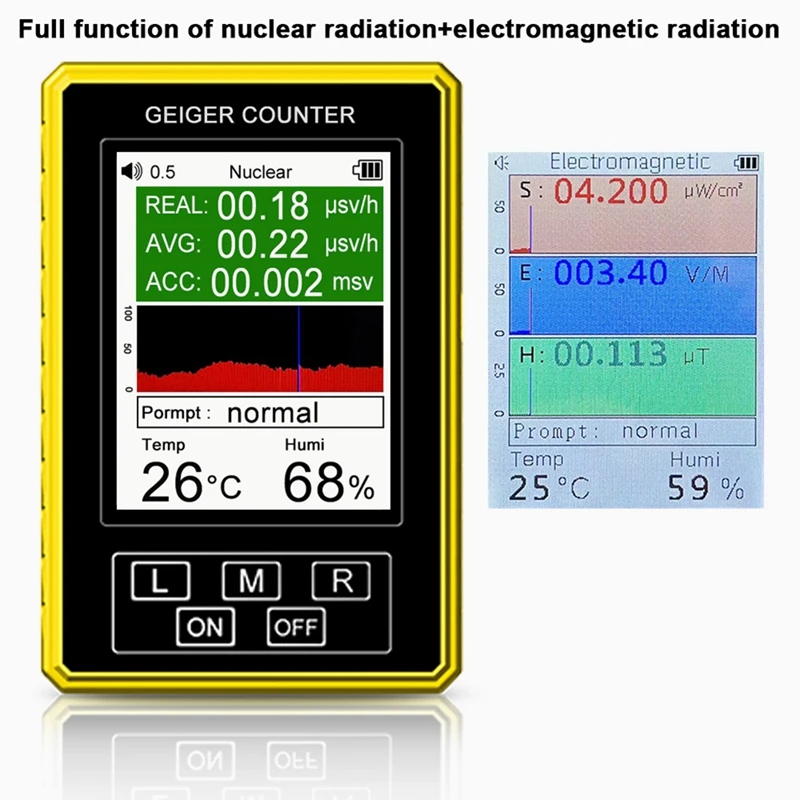 XR3 Pro Electromagnetic Radiation Detector Geiger Counter Semi-Functional Dosimeter EMF Meter &Beta;&gamma; X-Ray Beta Gamma Tester