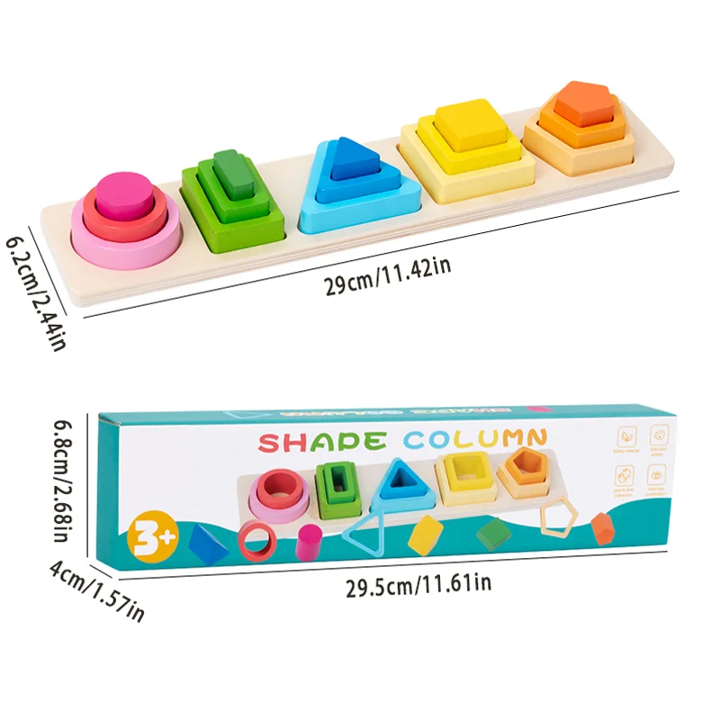 Baby intelligence development blocks, wooden early education matching toys, color, shape cognition, Montessori education 6