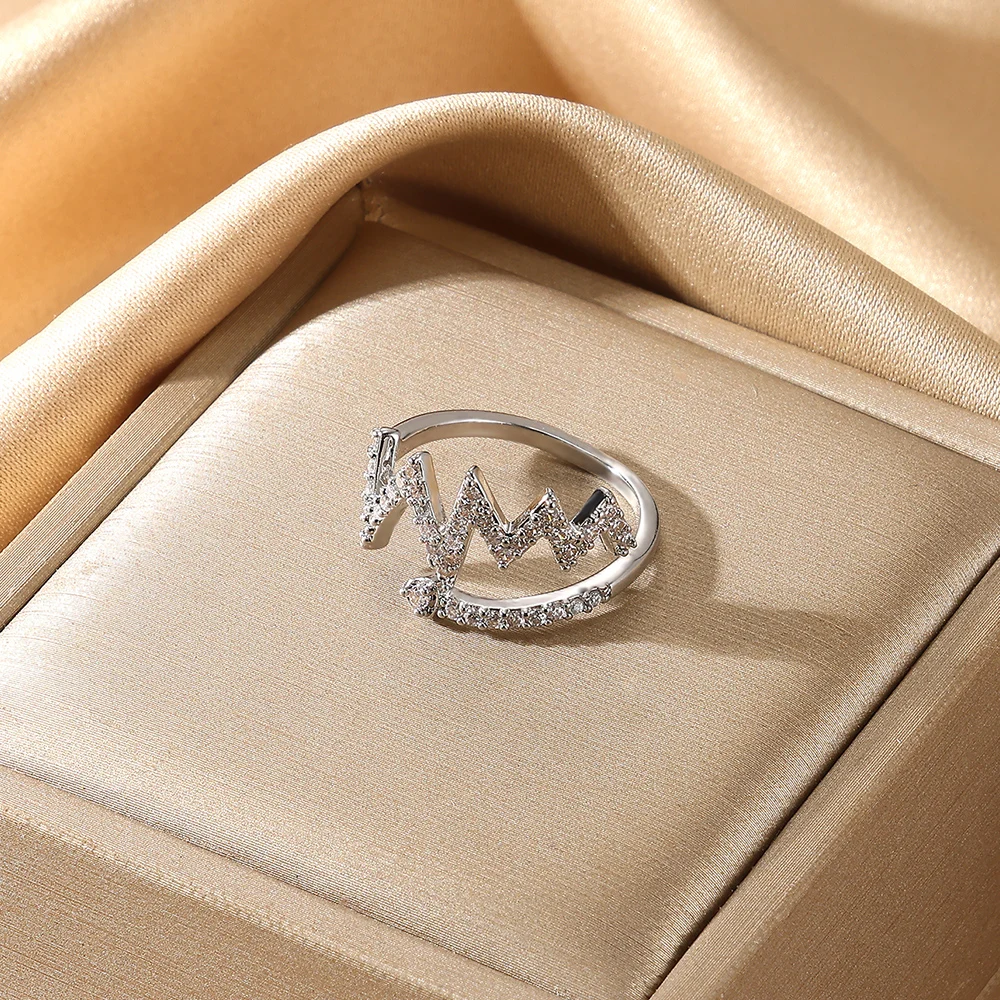 Fashion Zircon Lightning Ring For Women Gold Color