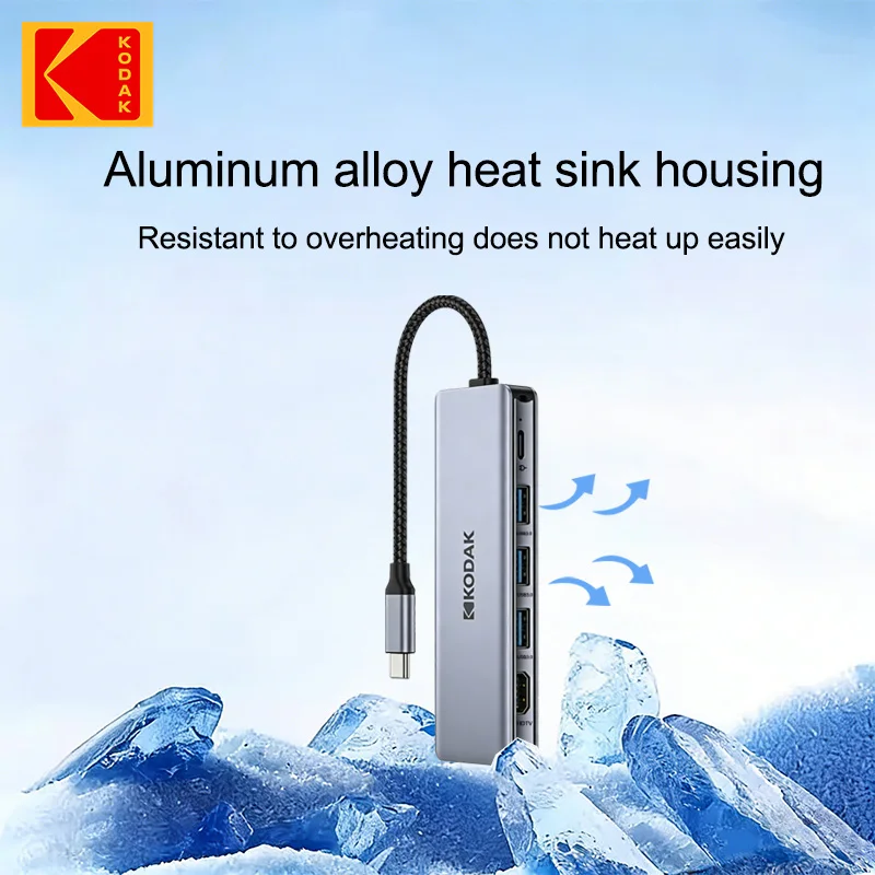 코닥 T344 5-in-1 다기능 카드 리더 허브 USB 3.0 USB 2.0 타입-C 인터페이스 미니 SD TF 카드 리더