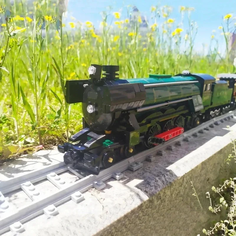 City High Tech Retro Steam Train Large-Scale Technical Brick Compatible 10194 Building Blocks Set Toys for Adults Children