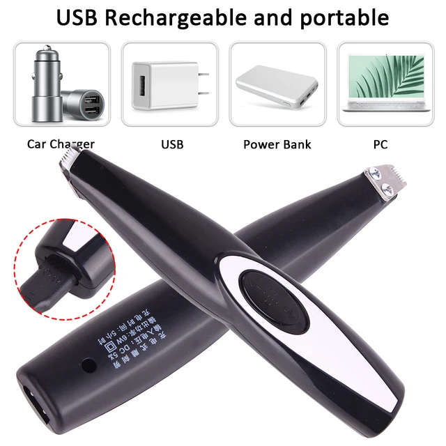 New USB Rechargeable Pet Hair Trimmer for Dogs Cats Pet Hair Clipper Grooming Kit Cats Pets Foot Clipper Grooming 6