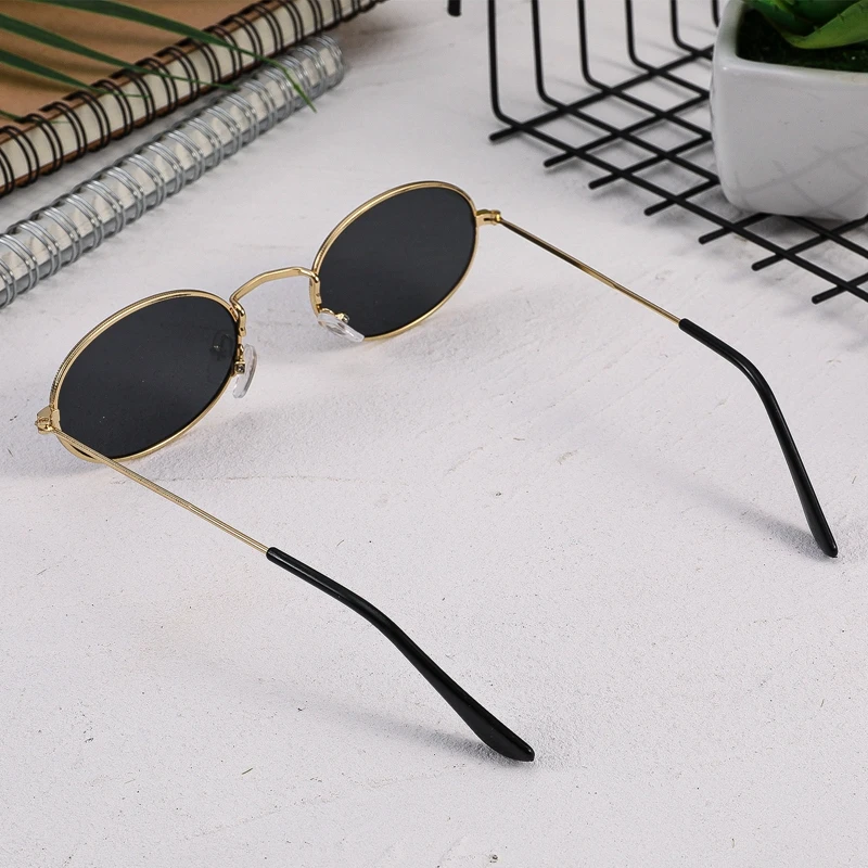 Classic Small Frame Oval Sunglasses Women/Men Brand Designer Alloy Mirror Sun Glasses Dropshipping In Stock Ship Within 24 Hours_voghion.com