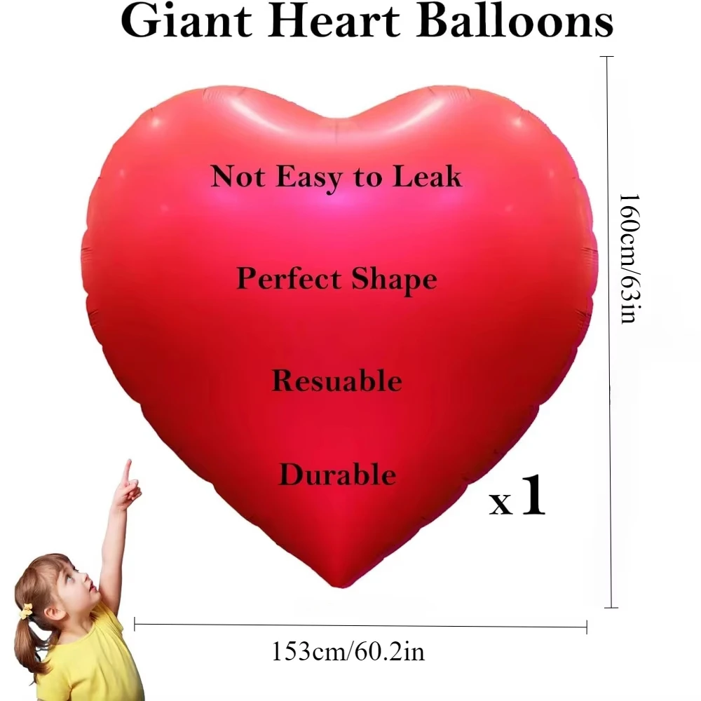 63 inch Red Heart Balloon Foil Balloon for Valentines Day Wedding Engagement Mariage Party Decoration aluminum balloon,foil balloons
