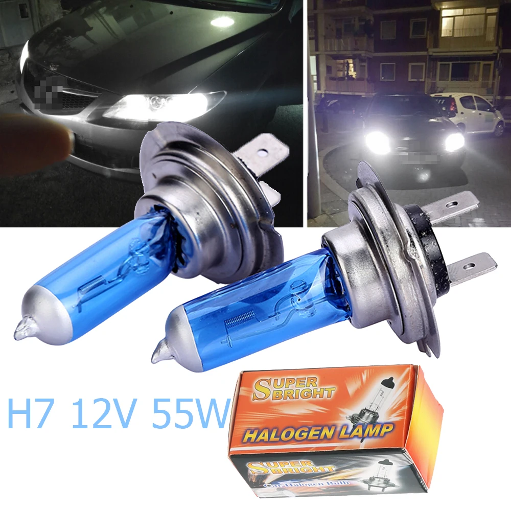 Set of 2 H7 55W Xenon Style/Look White Halogen Bulb Car Lamp for Ford NEW