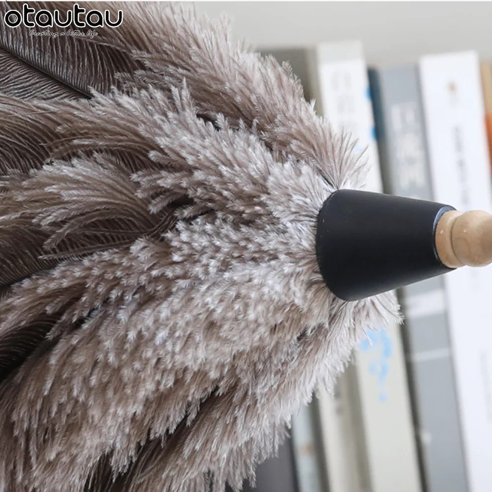 1 PC Anti-static Ostrich Natural Feather Brush Duster Dust Wooden Handle  Cleaning Tool Household Furniturer Car Dust Cleaner - AliExpress
