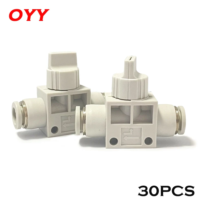 

30PCS HVFF Hand Pipeline Valve Pneumatic Quick Plug Switch 4/6/8/10/12mm Trachea Connector White Manual Valve