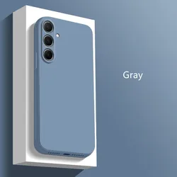 Sleek Square Soft Silicone Shockproof Phone Case with Built - in Fluff Lining for Galaxy A36 (Gray)