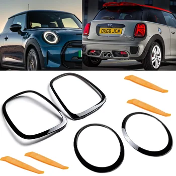 Headlamp Bezel Tail Light Trim Ring Glossy Black for Mini Cooper F55 F56 F57 with Installation Tool 1