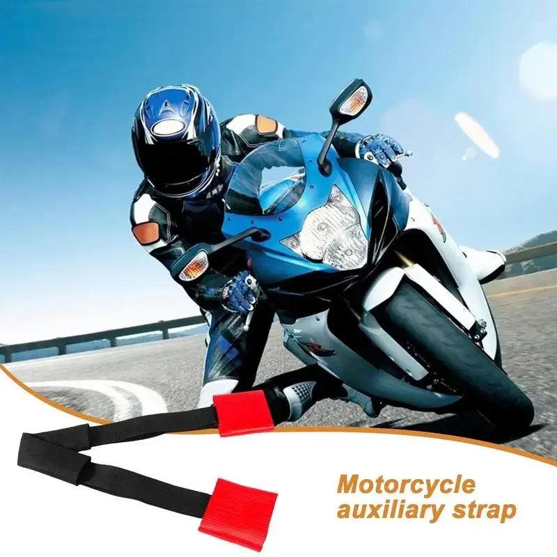 Motorcycle cargo tie down strap handlebar