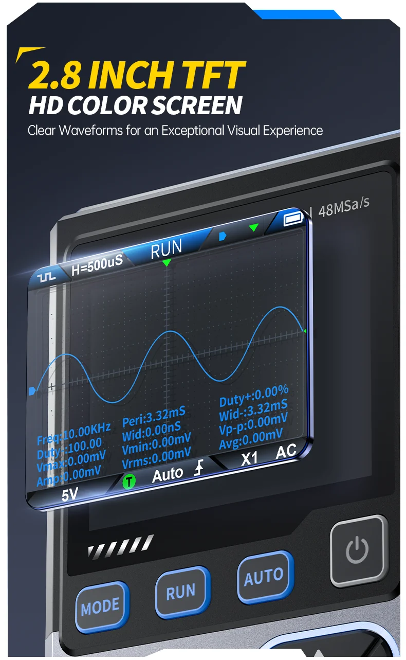 DSO-TC4 Handheld 3-in-1 Digital Oscilloscope, Transistor Tester 10MHz 48Ms/s Ele