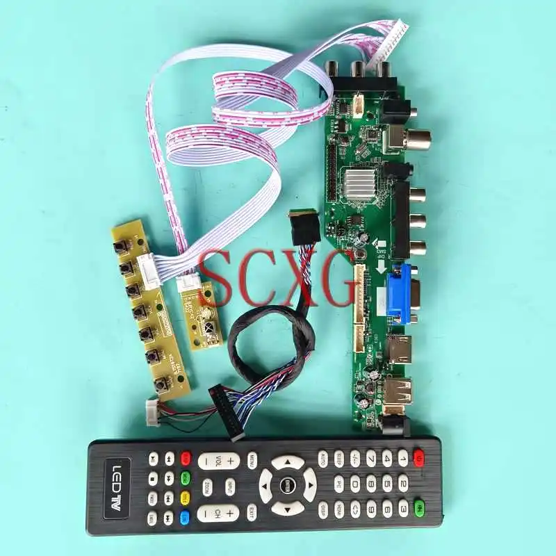 DVB Digital LCD Monitor Controller Board Fit LTN133AT23 LTN133AT27 40 Pin LVDS 1366*768 13.3" AV