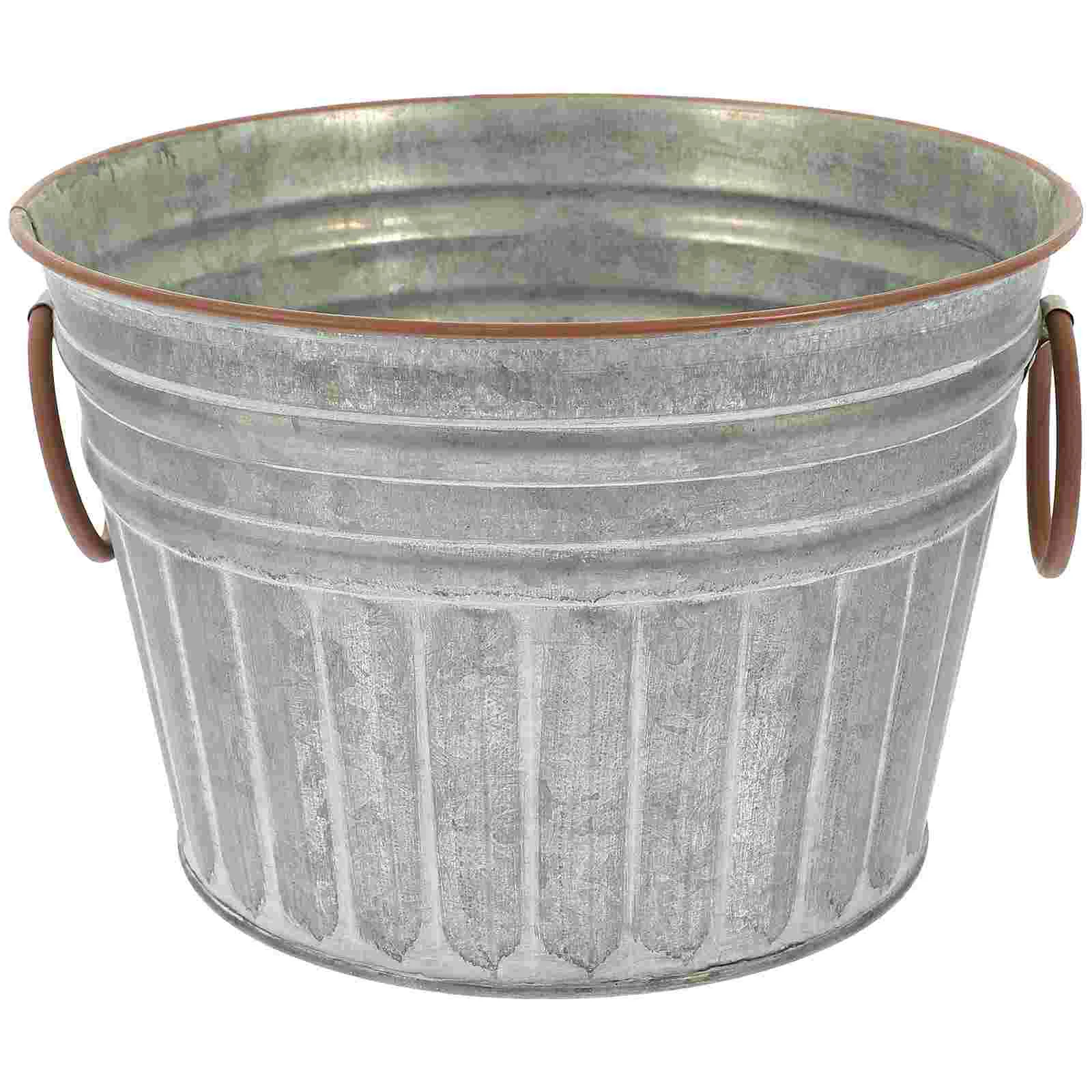 

Multi-use Creative Practical Premium Small Flowerpot Bucket Small Metal Bucket Small Iron Planter for Garden Plants Flower Home