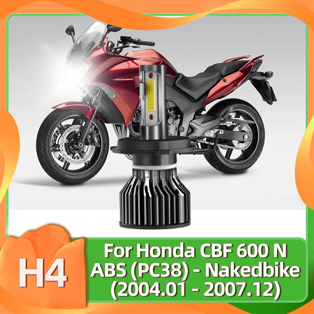 

12V светодиодная фара для мотоцикла H4 Лампа 36W 4800LM яркий турбо 6000K для Honda CBF600N ABS (PC38) -Nakedbike 2004 2005 2006 2007