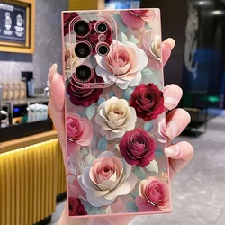 S25 Ultra Luxury Rose Floral Pattern Shockproof Phone Case - Samsung S26Plus (1)
