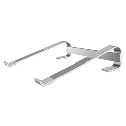 Aluminum Laptop Cooling Stand Riser for Desk - Universal Notebook Holder and Accessories (Silver)