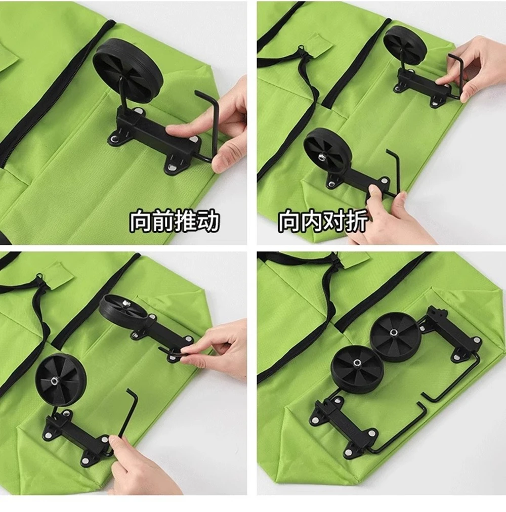 Oxford Cloth Portable Shopping Storage Bag with Wheels Foldable Bags Shopping Cart Luggage Bag storage bag foldable storage bags foldable storage bag