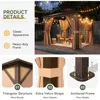 10'x10' Hardtop Gazebo, Outdoor Polycarbonate Double Top Canopy, Aluminum Frame Gazebo with Netting and Curtains, Gazebos 5