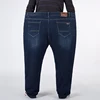 Plus Size 42 44 46 48 50 52 Autumn Winter New Men's Classic Jeans Loose Straight Denim Trousers Stretch Brand Pants Black Blue 3