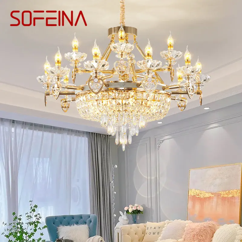 

Европейская подвесная люстра SOFEINA, простой роскошный подвесной светильник со стразами, современный подвесной светильник для дома, гостиной, столовой, спальни
