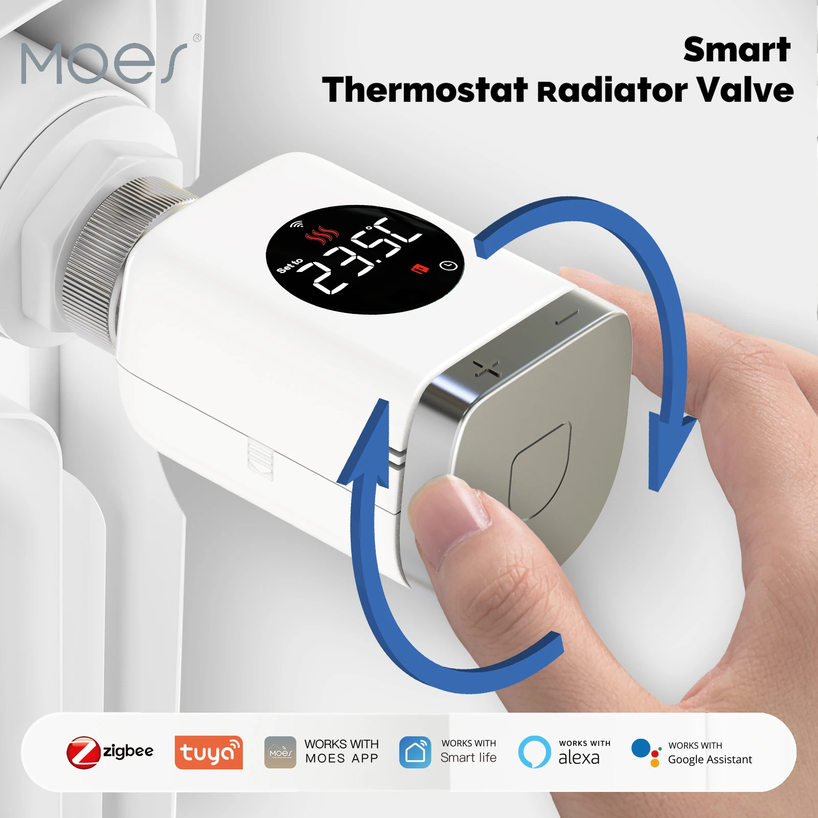 Moes-controlador de Temperatura Programável Inteligente Válvula Termostática do Radiador Tuya Zigbee Wi-fi Alexa Google Home Trv