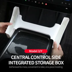 Side Gap Storage Box for Tesla Model 3 Y Center Console Armrest Both Sides Telephone Organizer Car Interior Modification Stowing