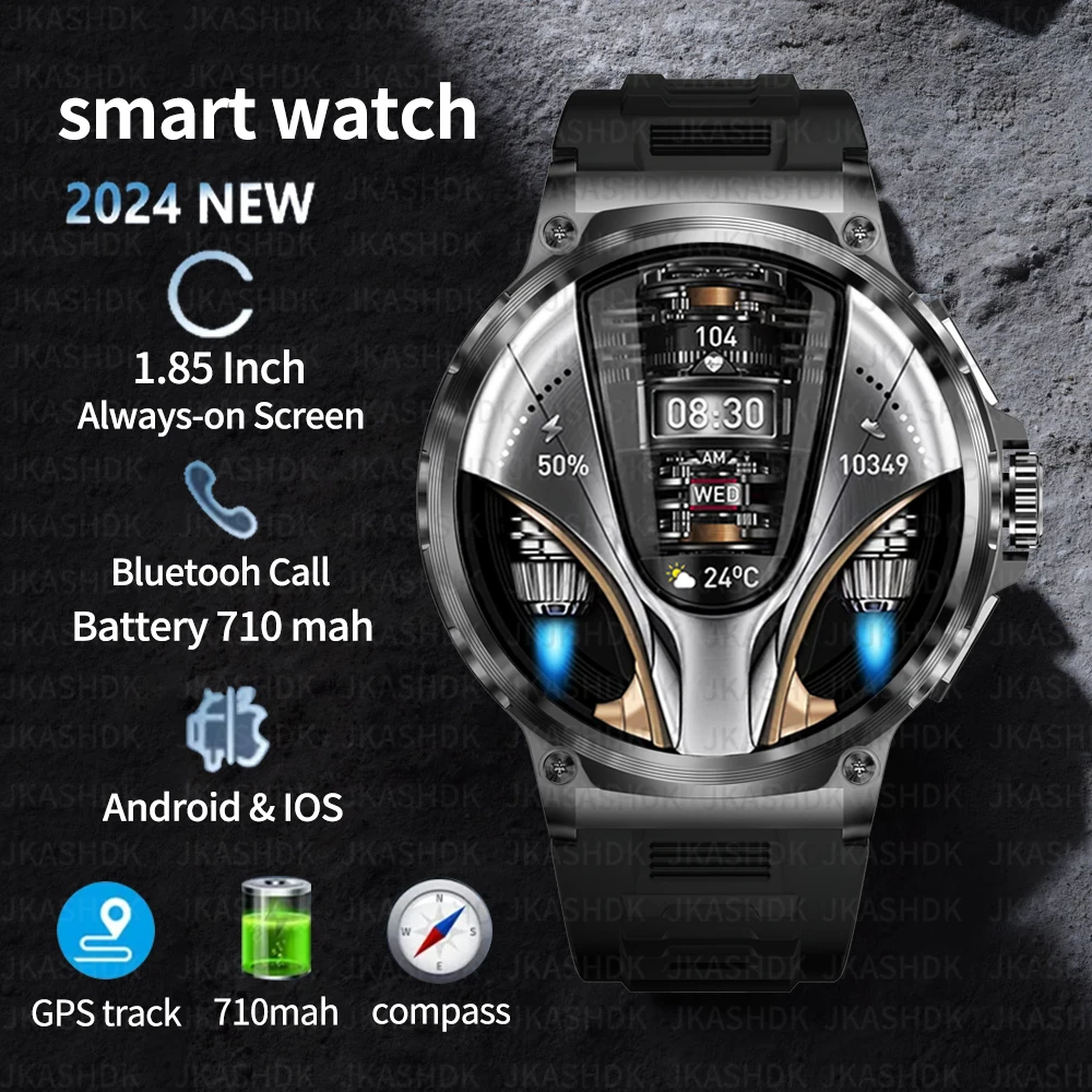 

2024 New GPS Track Smart Watch Amoled Always Display IP68 Waterproof Watches Blood Pressure Heart Rate Clock BT Talk Smartwatch