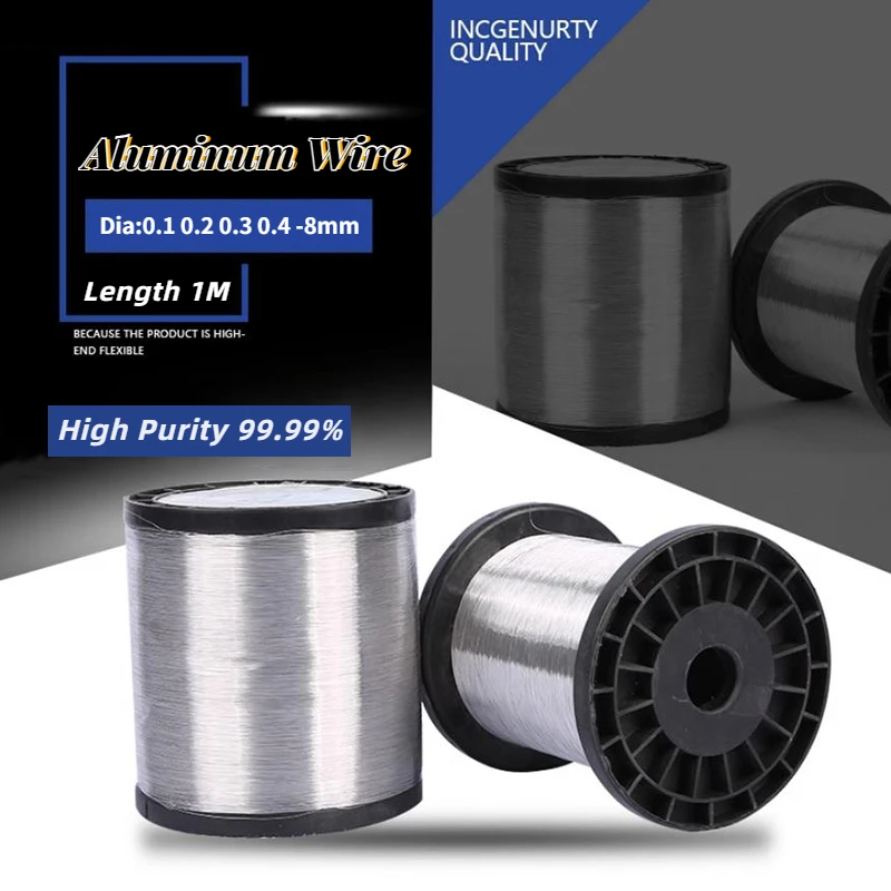 

1 Meter High Purity 99.99% Aluminum Wire Complete Specifications Soft Aluminum Wire for Scientific Research Diameter 0.1-8MM