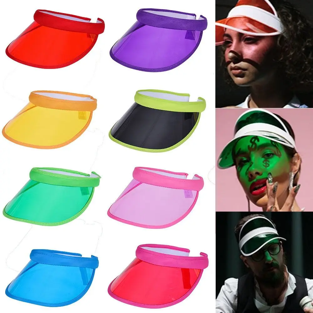 Summer Anti-UV Women Men Baseball Hat Transparent Empty Top Plastic PVC  Sunshade Hat Visor Caps Bicycle Sun Sports Accessories