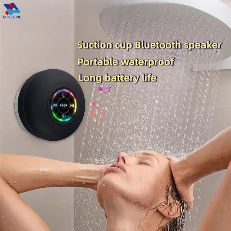Mini lampe LED portable MINGCVIL avec audio Bluetooth et étanchéité IPX4, pour salle de bain ou extérieur, grande ventouse pour fixation murale._voghion.com